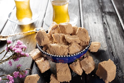 Preview: Tasty halva with tea on the table