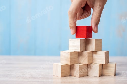 Preview: Wooden blocks on table