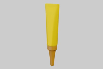 Preview: Yellow tube with a brown cap