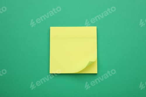 Preview: Empty notes on green background, top view. Space for text