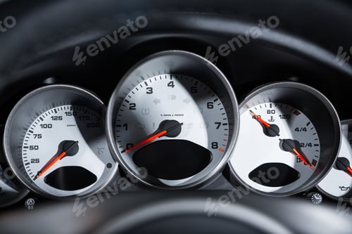 Preview: Speedometer of a modern luxury car