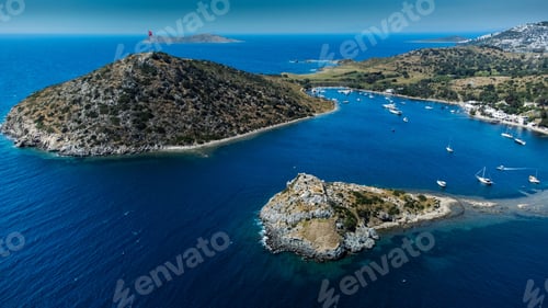 Preview: Drone shot of a seashores in Bodrum, Turkey