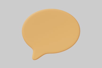 Preview: Mustard yellow speech bubble with rounded edges and a teardrop shape.