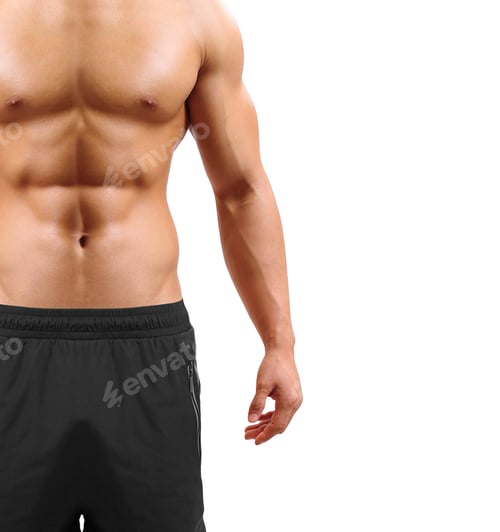 Preview: Shirtless muscular guy isolated