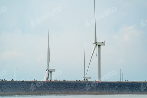 Preview: Wind turbine construction site, renewable electricity generator.