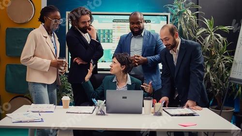 Preview: Employees team showing their project updates to the supervisor