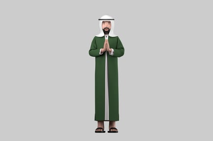 Preview: Arab man greeting gesture ornament