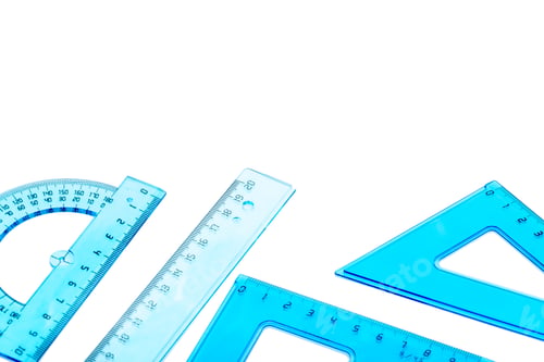 Preview: Plastic transparent Ruler with white background