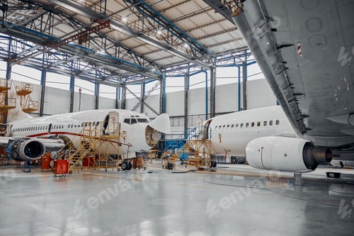 Preview: Professional plane expluatation service in big hangar