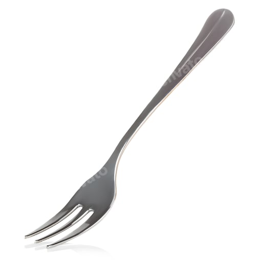Preview: Fork close-up isolated on a white background.