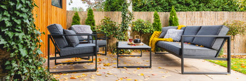 Preview: Grey furniture in the garden of elegant home