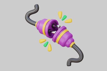 Vorschau: Elektrischer Stecker mit Kabel und verstreuten Ohrstöpseln