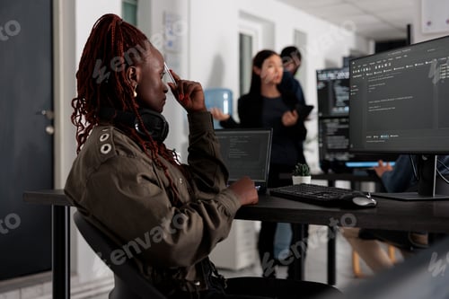 Preview: Web developer brainstorming programming ideas trying to write code