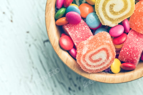 Preview: top view of colorful candy