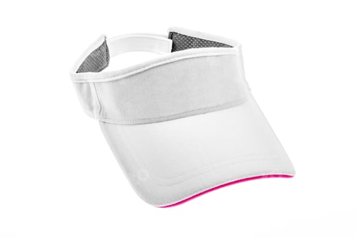 Preview: Men's white golf visors with purple colour trim