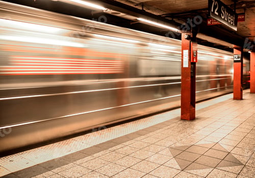 Preview: Speeding subway train through terminal