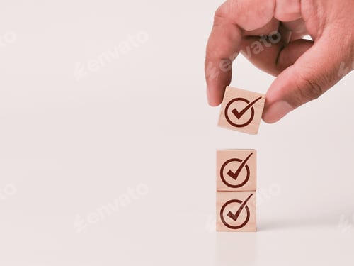 Preview: Checklist and assessment process concept against white background.
