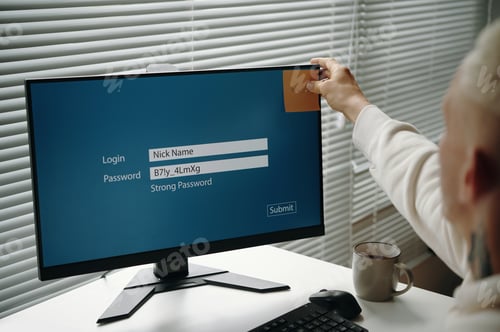 Preview: Programmer Sticking Note On Computer