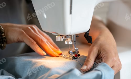 Preview: Woman Sewing On Machine