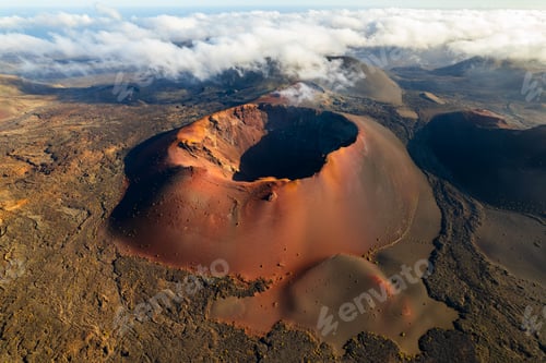 Preview: Amazing panoramic landscape of volcano craters in Timanfaya national park