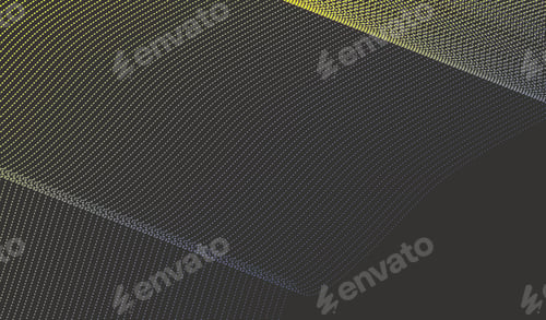 Preview: Abstract yellow gradient blue halftone with dark background with waves for banner. Medium banner siz