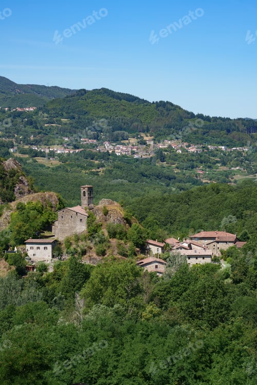 Preview: Summer landscape along the road from Castelnuovo Garfagnana to San Romano, Tuscany
