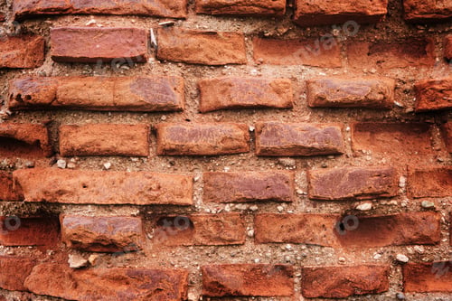 Preview: Old brick red wall,brickwork from an old brick in rustic style. Structure and pattern of destroyed s