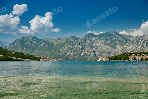 Preview: Scenic panorama of the Bay of Kotor on a sunny summer day