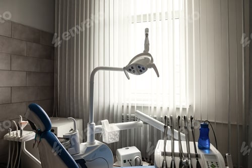 Preview: Professional stomatological equipment for doctor in dentist office. Cozy dental room