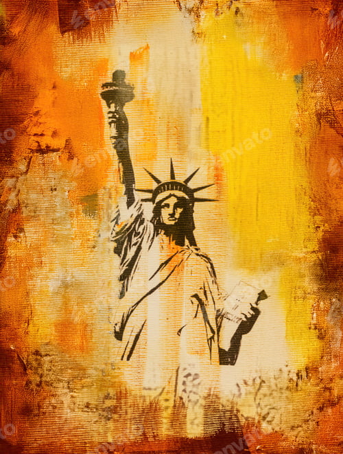 Preview: Statue of liberty painting representing freedom and democracy