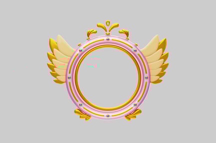 Preview: Fantasy winged portal frame asset