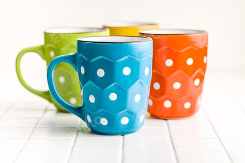 Preview: The polka dot mugs on kitchen table.