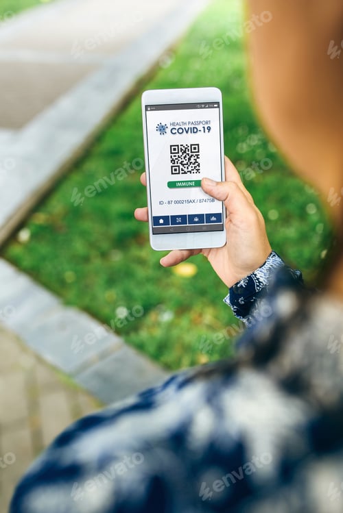 Vista previa: Móvil con pasaporte sanitario digital inmunitario para el covid-19