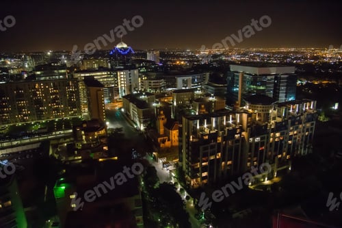 Preview: arial view city scape night time
