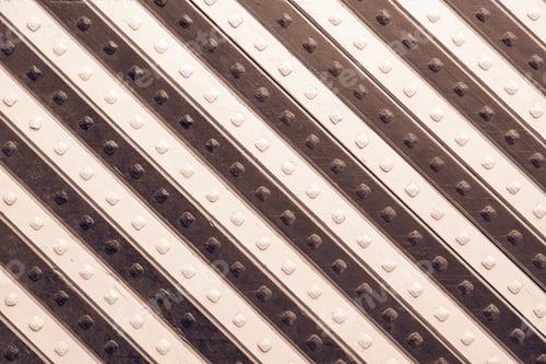 Preview: Fragment Of The Ancient Riveted Panel From The Painted Wooden Boards With Brown Beige Slanting