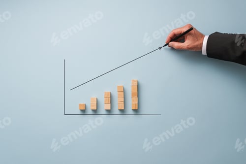 Preview: Businessman drawing financial graph