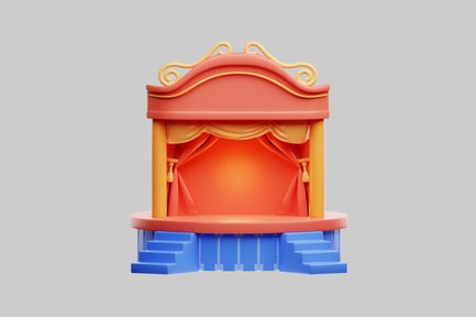 Preview: Ornate cartoon stage with curtains