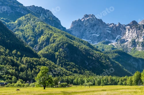Vorschau: Logar-Tal in der slowenischen Alpenlandschaft im Sommer