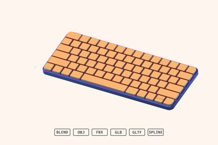 Preview: Stylized Compact Computer Keyboard