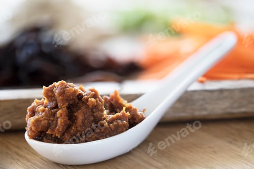 Preview: Red Miso in White Soup Spoon