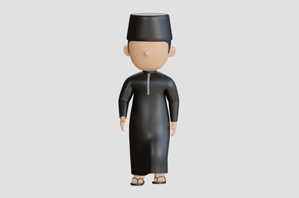 Preview: Muslim Male 3D in Relaxed Side Pose