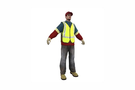Preview: Figure worker in safety vest with extended arms