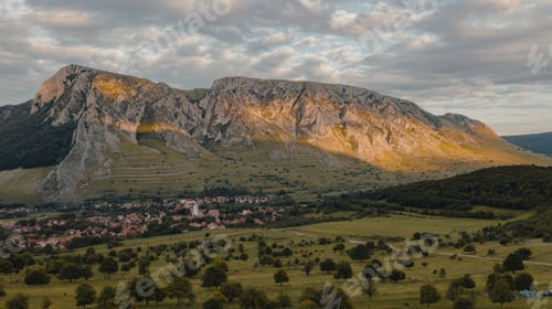 Preview: Impressive panorama view on Rimetea Village. Outstanding view of Piatra Secuiului mountains
