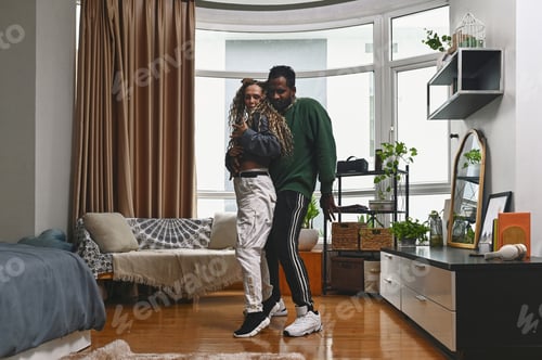 Preview: Young Couple Practicing Dance At Home