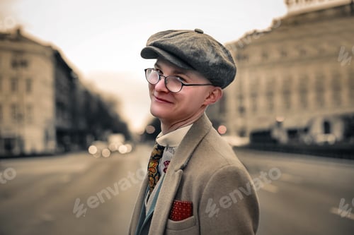 Preview: Boy outdoor dressed in vintage style