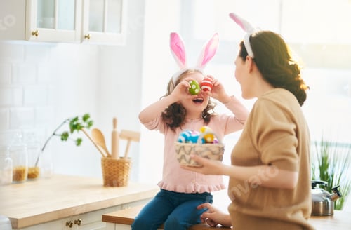 Preview: family preparing for Easter