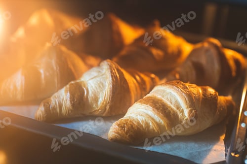 Preview: Croissants Baking in the Oven.