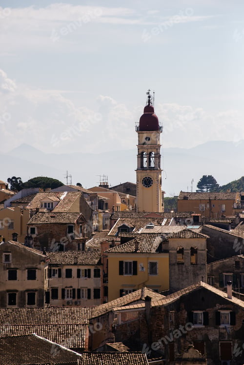 Preview: Clock tower and historical buildings of Corfu, Greece
