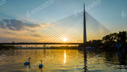 Preview: Most recent "Most na Adi" - literally Bridge over Ada / river island in Belgrade, Serbia