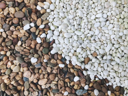 Preview: Pebbles rock white and brown top view